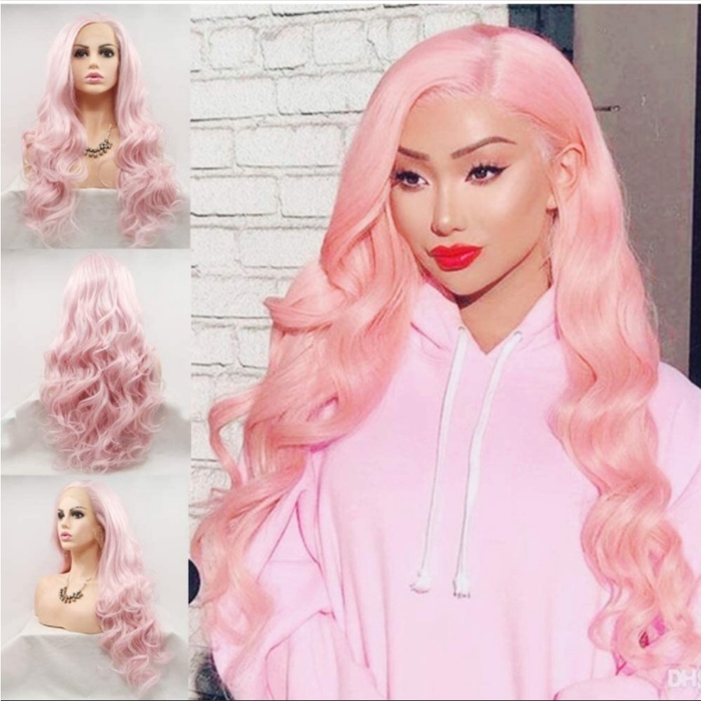 Brand New!! Pink Body Wavy Lace Front Wig NWT